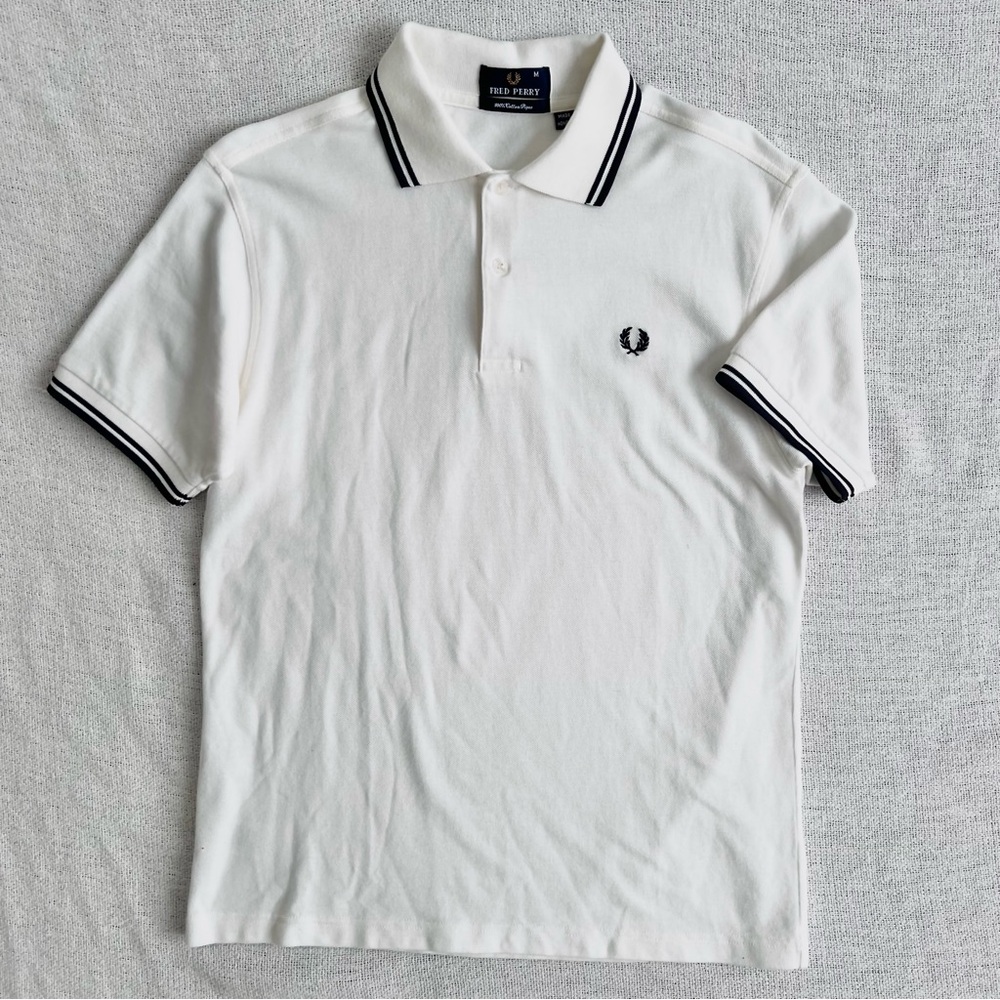 Fred Perry Ivory Polo with Black Accents